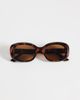 Mango Mango round oversized sunglasses in brown - 3