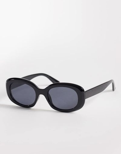 Mango Mango round sunglasses in black