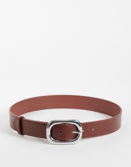 Mango Mango rounded buckle belt in brown