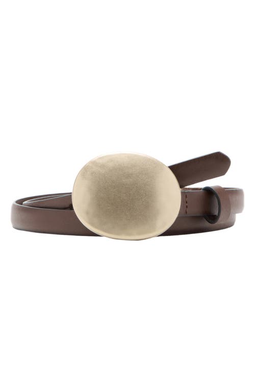 MANGO MANGO Rounded Buckle Leather Belt