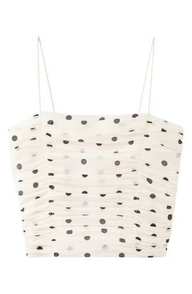 MANGO MANGO Ruched Dot Camisole