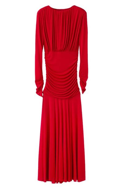 MANGO MANGO Ruched Long Sleeve Dress