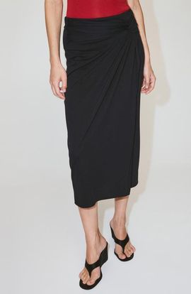 MANGO MANGO Ruched Midi Skirt