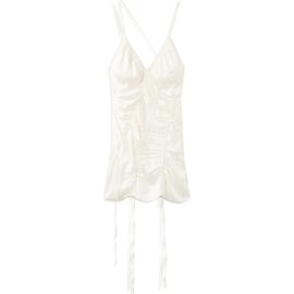 MANGO MANGO Ruched Satin Minidress