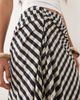 Mango Mango ruched side midi skirt in navy check print - 2