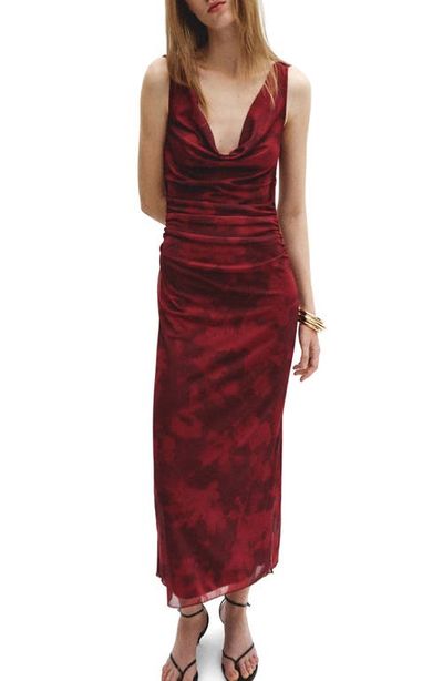 MANGO MANGO Ruched Sleeveless Dress