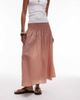 Mango Mango ruched top boho skirt in light pink - 4