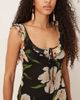 Mango Mango ruffle trim sleeveless maxi dress in dark-based floral print-Black - 3