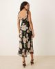Mango Mango ruffle trim sleeveless maxi dress in dark-based floral print-Black - 4