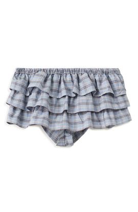 MANGO MANGO Ruffled Check Shorts
