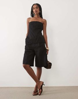 Mango Mango Sansa tailored bermuda shorts in black - part of a set