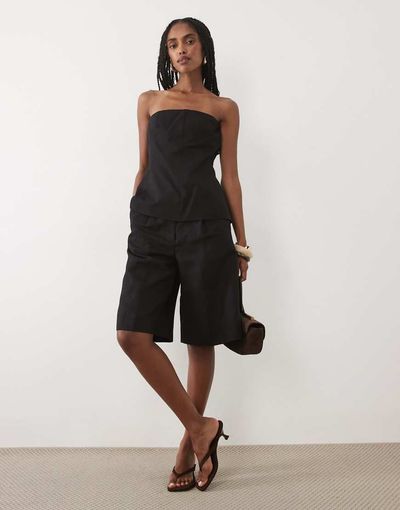 Mango Mango Sansa tailored bermuda shorts in black - part of a set
