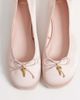 Mango Mango satin ballet flats with key charm detail in baby pink - 2