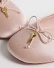 Mango Mango satin ballet flats with key charm detail in baby pink - 4