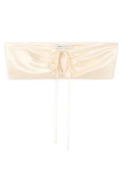 MANGO MANGO Satin Crop Bandeau Top
