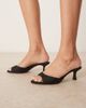 Mango Mango satin finish heeled mule sandals in black - 1