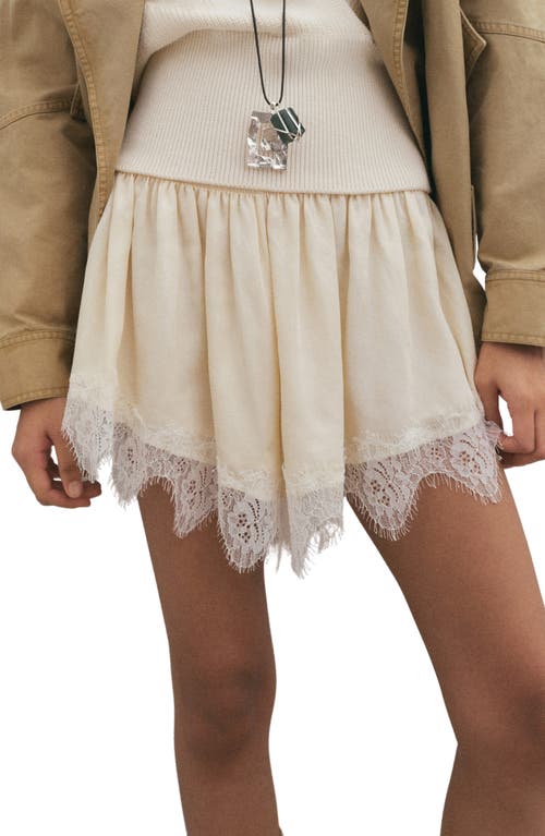 MANGO MANGO Satin Lace Shorts