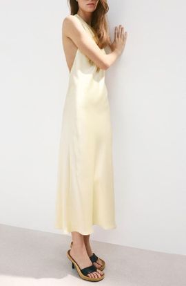 MANGO MANGO Satin Open Back Dress
