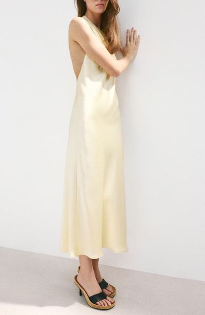 MANGO MANGO Satin Open Back Dress