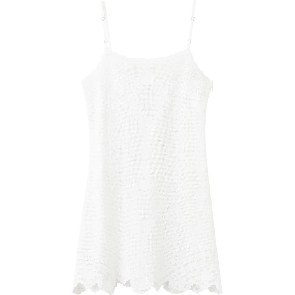 MANGO MANGO Scalloped Crochet Cotton Minidress