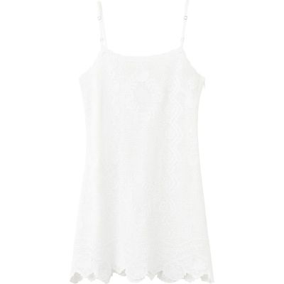 MANGO MANGO Scalloped Crochet Cotton Minidress