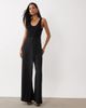 Mango Mango scoop neck sleeveless jumpsuit in black - 1