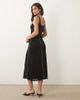 Mango Mango seam detailing scoop neck midi dress in black - 3