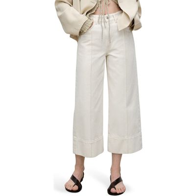 MANGO MANGO Seamed Crop Wide Leg Jeans