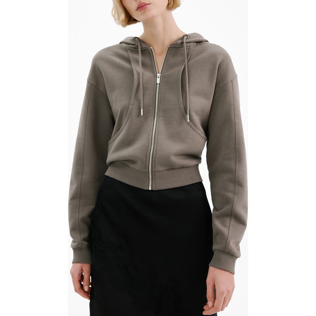MANGO MANGO Seamed Terry Zip Hoodie