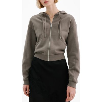 MANGO MANGO Seamed Terry Zip Hoodie