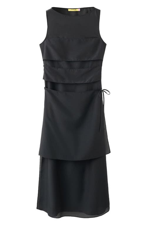 MANGO MANGO Semi-Sheer Paneled Overlay Dress