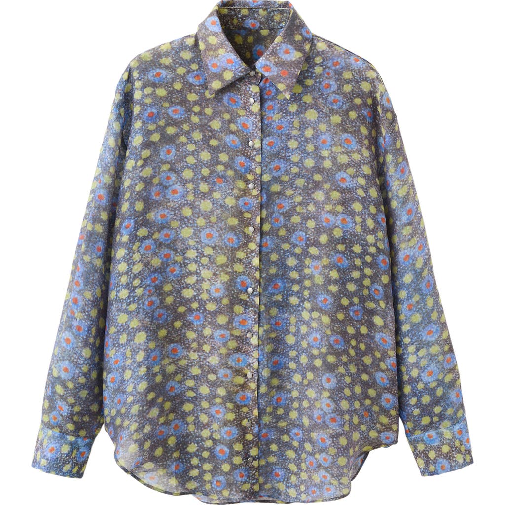 MANGO MANGO Semi-Sheer Printed Shirt