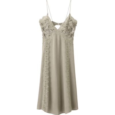 MANGO MANGO Sequin Lace Sleeveless Midi Dress