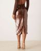 Mango Mango sequin midi skirt in brown - 4