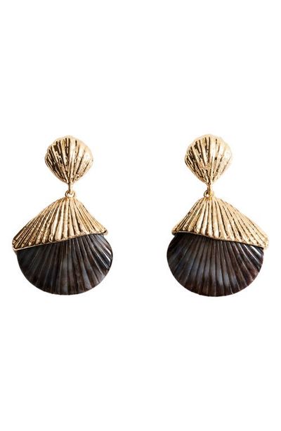 MANGO MANGO Shell Drop Earrings