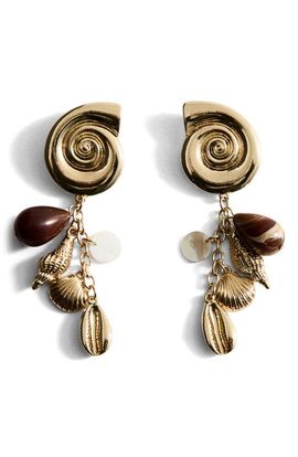 MANGO MANGO Shell Pendant Drop Earrings