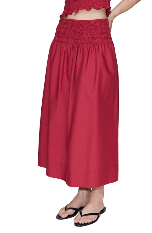 MANGO MANGO Shirred Waist Midi Skirt 