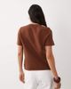 Mango Mango short sleeve knit top in brown and cream argyle print - 4