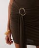Mango Mango short sleeve mini dress with belt detail in brown - 2