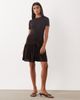 Mango Mango short sleeve tie waist mini dress in chocolate-Brown - 2