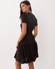 Mango Mango short sleeve tie waist mini dress in chocolate-Brown - 4