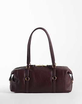 Mango Mango shoulder bowling bag in brown