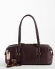Mango Mango shoulder bowling bag in brown - 2