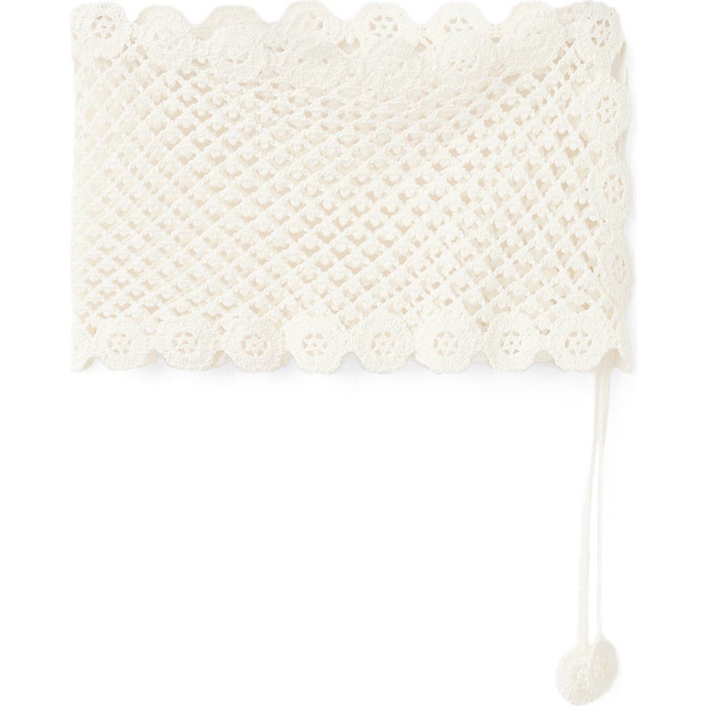 MANGO MANGO Side Tie Crochet Cover-Up Miniskirt
