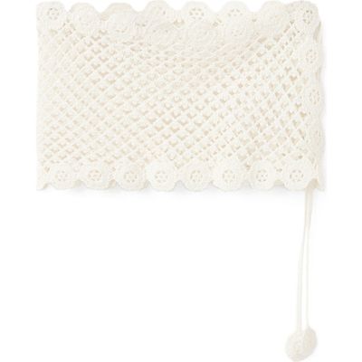 MANGO MANGO Side Tie Crochet Cover-Up Miniskirt