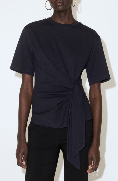 MANGO MANGO Side Tie Stretch Cotton T-Shirt