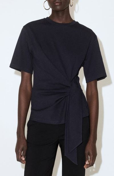 MANGO MANGO Side Tie Stretch Cotton T-Shirt
