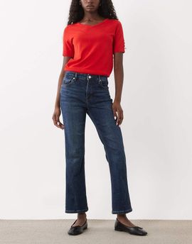 Mango Mango Sienna 100% cotton kick flare jeans in indigo-Blue