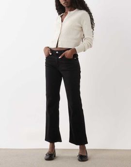 Mango Mango Sienna cotton blend kick flare jeans in black