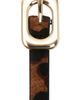 MANGO MANGO Skinny Leopard Print Genuine Calf Hair Belt - 3